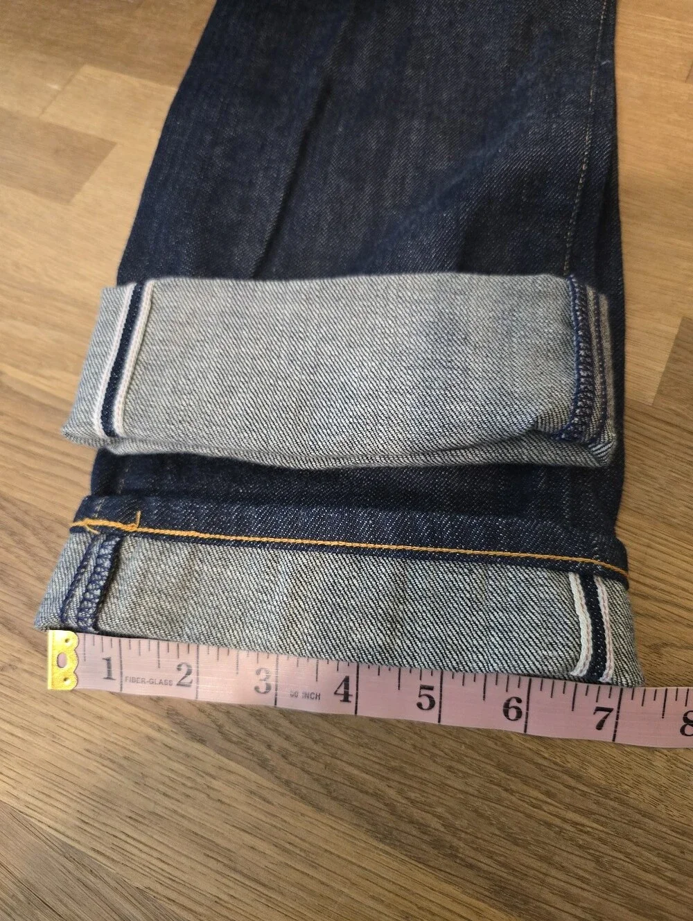 3x1 NYC Selvedge Denim Jeans Made in USA Dark Wash Cuffed Straight Leg Size 33